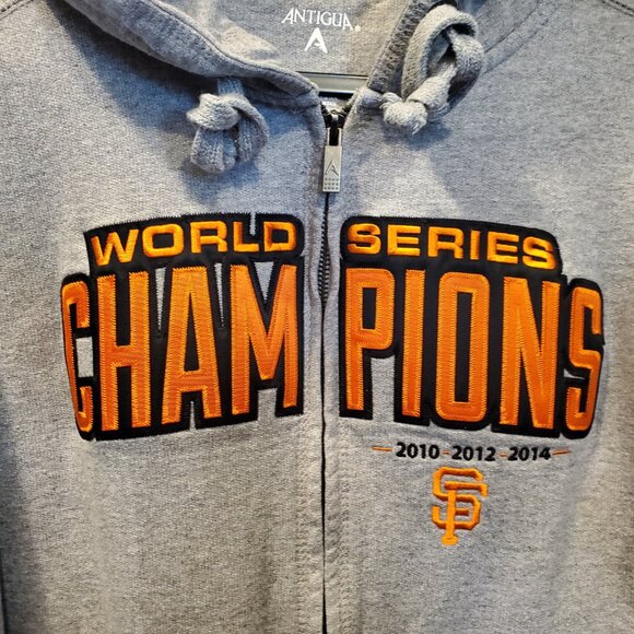 SF Giants World Series Champions Full Zip Hoodie Sweatshirt 2010/2012/2014 XL - Picture 4 of 7